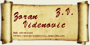 Zoran Videnović vizit kartica